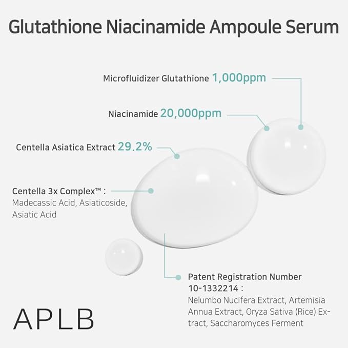 APLB Glutathione Niacinamide Ampoule Serum | LIPO GLUTA NIAC CEN™ 31.3% 1.35 FL.OZ